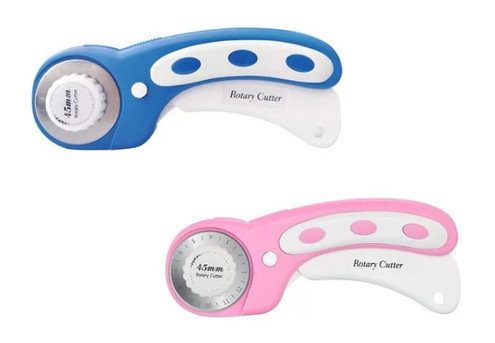 Rotary Fabric Cutter with Safety Lock & Five-Piece Extra Blades - Two Colours Available