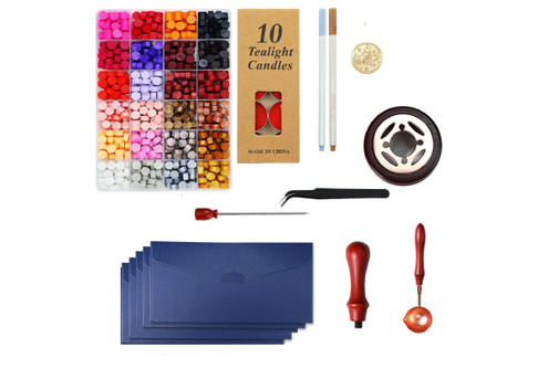 Sealing Wax Stamp Full Set Kit with Envelopes