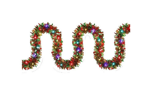 5M Christmas Tinsel Garland with LED Light