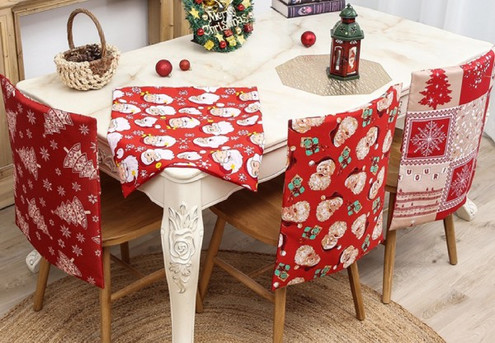 Two-Pair Christmas Chair Covers - Available in Eight Styles & Option for Four-Pairs