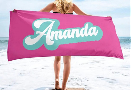 Custom Name Microfibre Beach Towel - Five Sizes Available