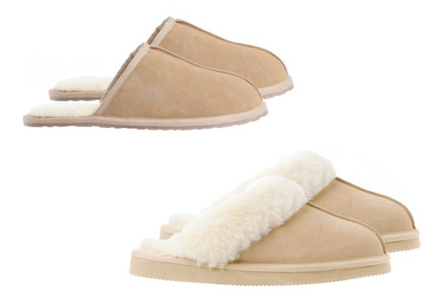 Uggaroo Unisex Beige Scuff Slipper - Three Sizes Available