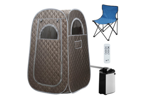 Portable Foldable Sauna Tent with Chair & Remote Control