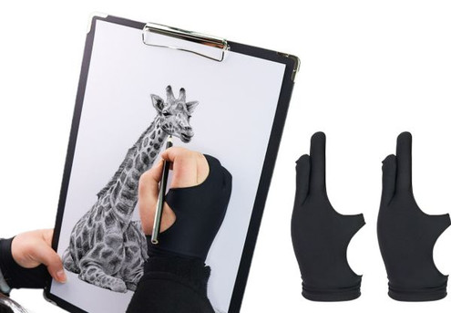 Two-Piece Two-Finger Digital Drawing Art Gloves - Available in Three Sizes & Option for Two-Set