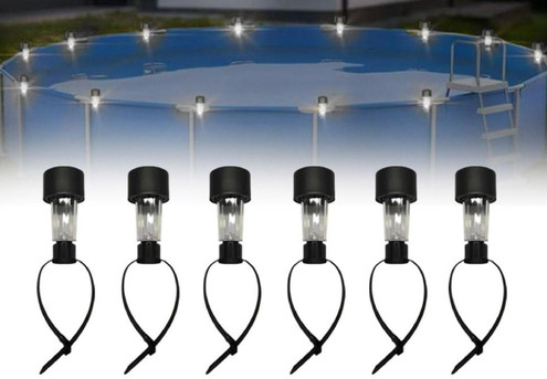 Six-Piece Solar Pool Fence Lights Set - Option for 12-Pieces