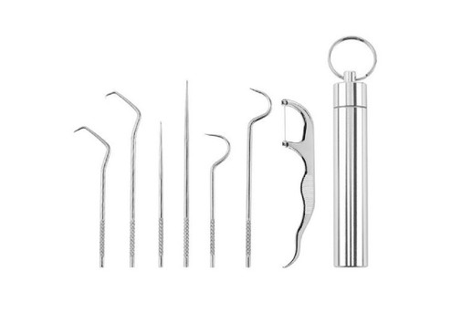 Seven-Piece Stainless Steel Dental Set - Option for Two-Pack