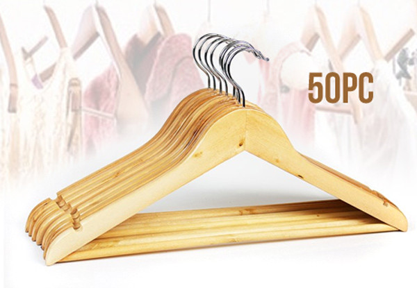 50 Wooden Clothes Hangers • GrabOne NZ