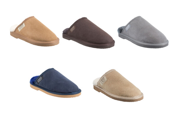 mens sheepskin scuffs