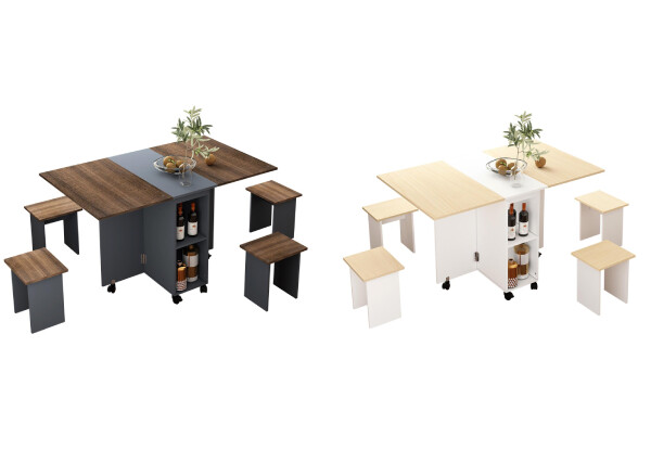 Foldable Dining Table Set • GrabOne NZ