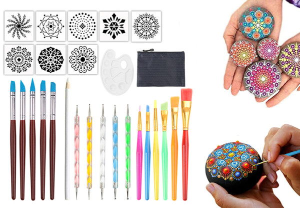 Yellow Pink Mandala Dotting Tools, Dot Painting Tools, Dotting