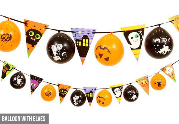 Halloween Balloon Banner with Free Delivery - Three Designs Available
