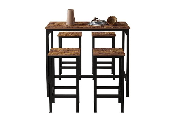 Five-Piece Bar Table Set incl. Four Stools & Table