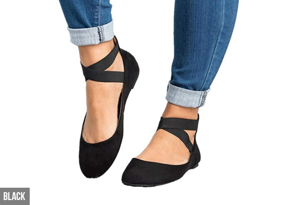 Cross Strap Ballet Flats with Free Delivery