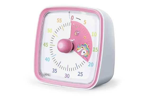 60-Minute Visual Timer Countdown Clock - Available in Three Colours & Option for Two-Pack