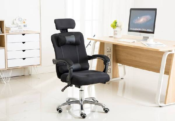 Polished Steel Black Latex Ergonomic Chair