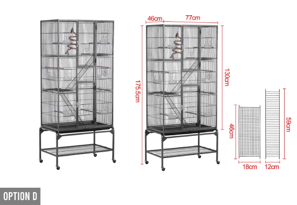 Hammertone Bird Cage - Available in Two Colours & Four Sizes