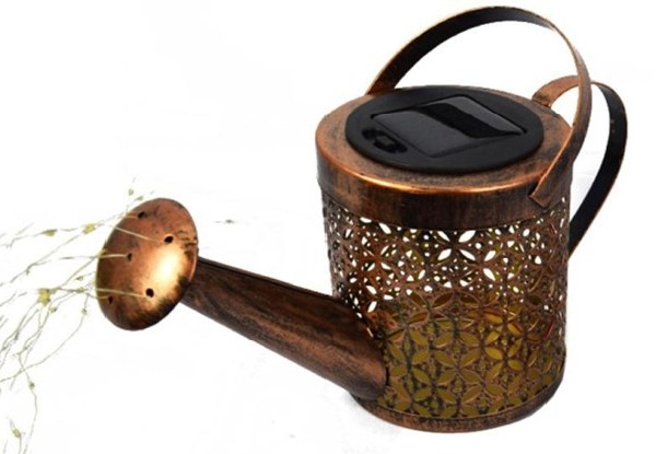 Solar-Powered Decorative Watering Can