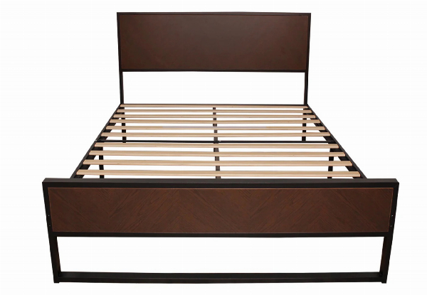 Fraser Industrial Walnut Queen Bed Frame