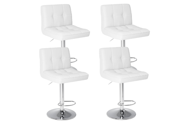 Four-Piece Bar Stool Chair with Footrest - Two Colours Available