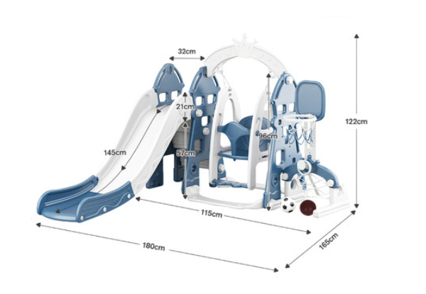 Four-in-One Kids Slide & Swing Playset