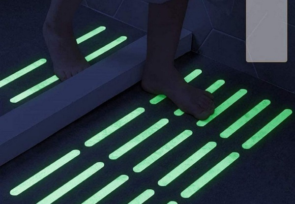 Self-Adhesive Luminous Anti-Slip Bath Grip Tapes - Options for 12 or 24 Pieces