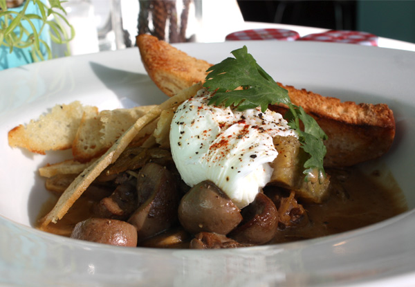 Two Breakfast Mains for Two People at Faith Hope Love Cafe in Napier