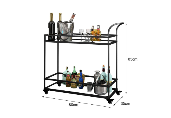 Drink Trolly with Lockable Wheels - Two Colours Available