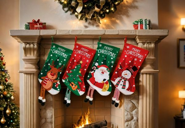 Four-Piece Christmas Decoration Stocking Set