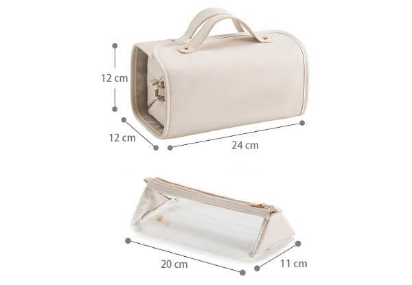 Travel Makeup Bag with Divider & Handle - Option for Two-Pack