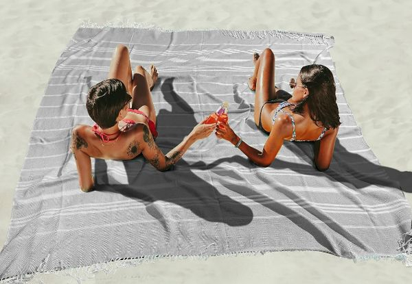 Turkish Beach Towel Blanket - Available in Two Colours & Option for Two-Pack