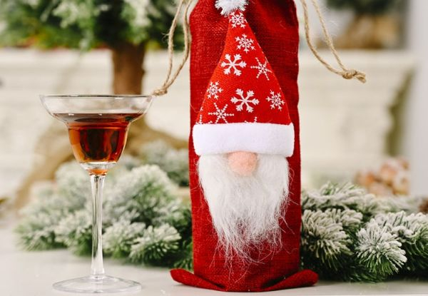 Forest Old Man Christmas Wine Bottle Bag Decor