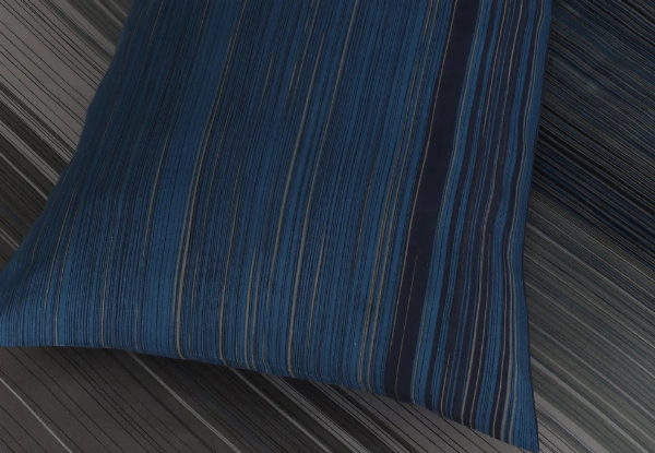 Amsons Ultra-Soft Blue Stripes Quilt Cover Set - Available in Six Sizes & Option with Extra Standard or European Pillowcases