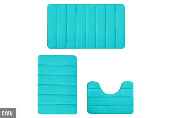 Three-Piece Bathroom Mat Toilet Rugs - Five Colours Available