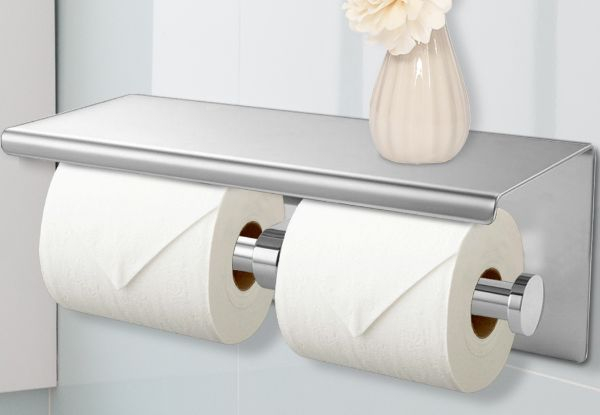 Bathroom Double Roll Paper Holder - Two Colours Available