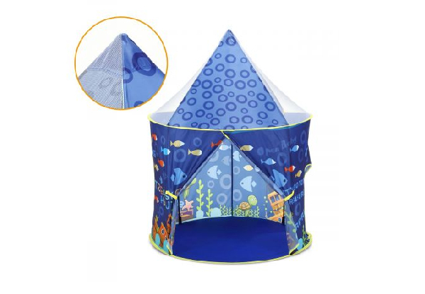 Three-in-One Kids Play Tent with Crawl Tunnel Ball Pit & Basketball Hoop