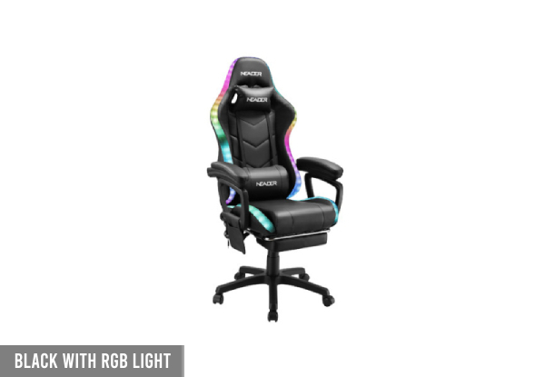 Neader High Back Gaming Office Massage Chair with RGB LED Light - Option with Bluetooth Speaker