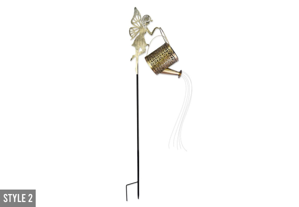 Iron Solar Garden Fairy Figurine Light Stake - Two Styles Available