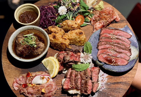 Waitaha Wagyu Dine-In Meat Platter incl. a House Wine or Beer for Two People - Options for Takeaway & up to Six People