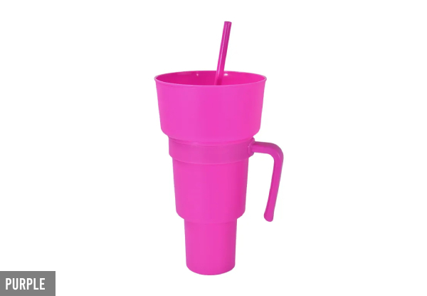 Reusable Dual Drink & Snack Cup - Nine Colours Available