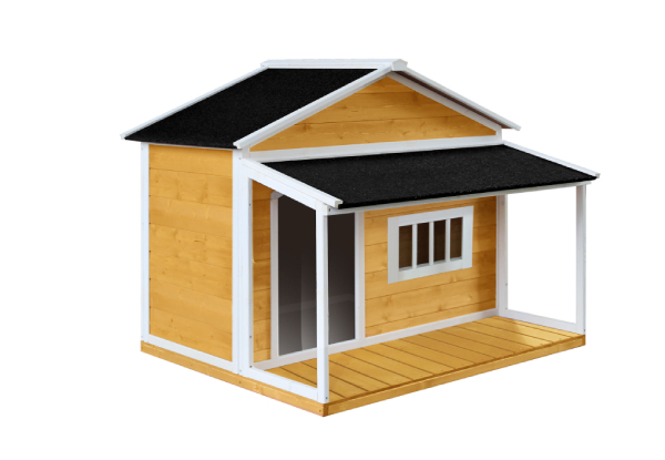 XL Wooden Dog House with Porch, Window & Door