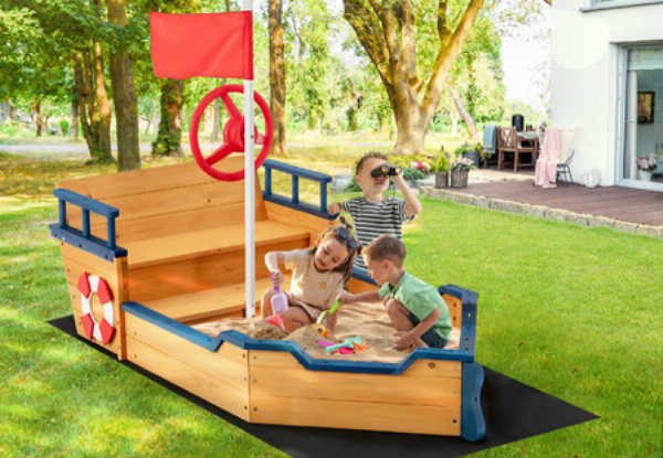 Kids Outdoor Boat Sand Pit Box Activity Centre Playset