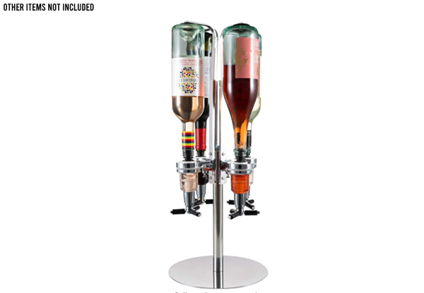 Professional Four-Bottle Revolving Liquor Dispenser Bar Butler