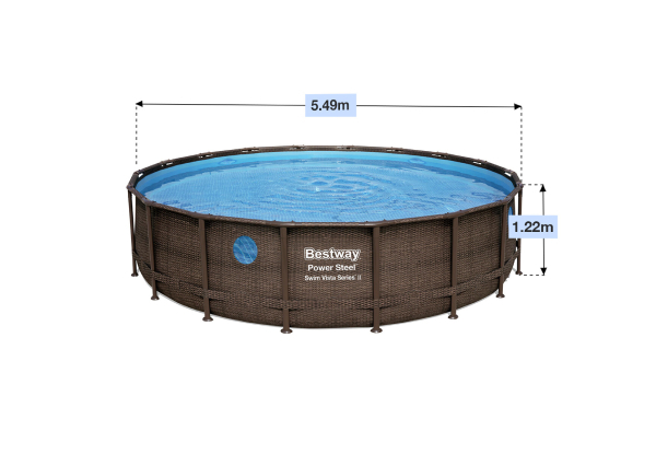 Bestway 5.49m Above-Ground Round Swimming Pool with Filter Pump