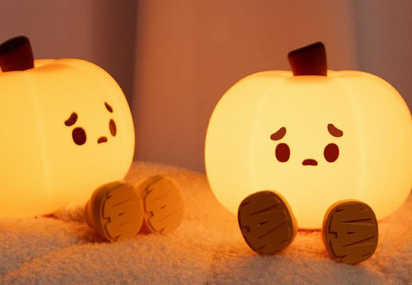 Cute Silicone Pumpkin Night Light - Option for Two-Pack