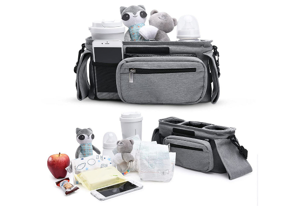 Universal Stroller Organiser with Cup Holder - Available in Two Colours
