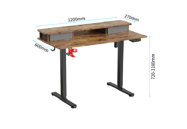 Two-Tier LED RGB Electric Standing Desk - Two Colours Available