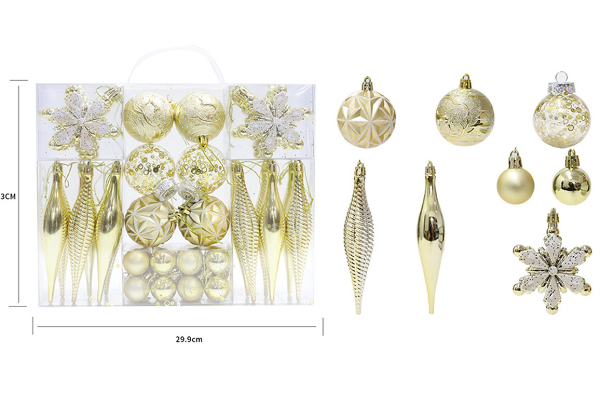 40-Piece Christmas Tree Ball Ornaments Set - Available in Three Colours & Option for Two-Set