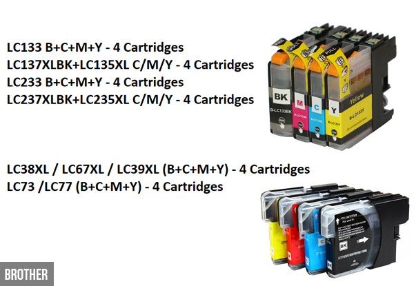 Set of Cartridges Compatible with HP, Brother, Epson & Canon Printers - Free Delivery