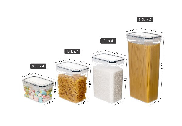 14-Pack Flour & Sugar Canisters for Pantry Storage & Organisation