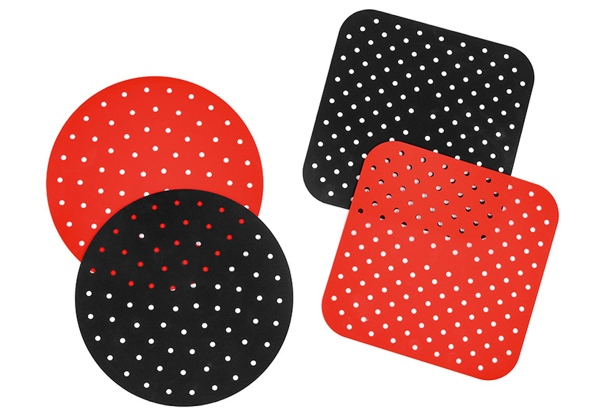 Two-Pack Air Fryer Liners/Reusable Baking Mats - Two Shapes, Two Sizes & Two Colours Available